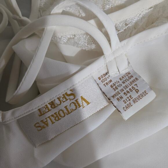 Vintage Victorias Secret Chemise Slip White 90s Y2K Mini Gold Label Nightie XS - Picture 6 of 15